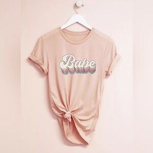 Event blossom babe graphic t shirt light pink rainbow pastel design